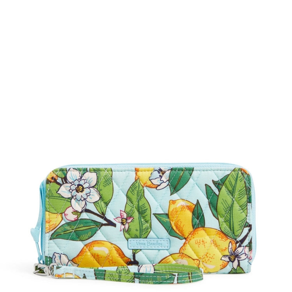 Vera Bradley Lemon Grove RFID Accordion Wristlet
